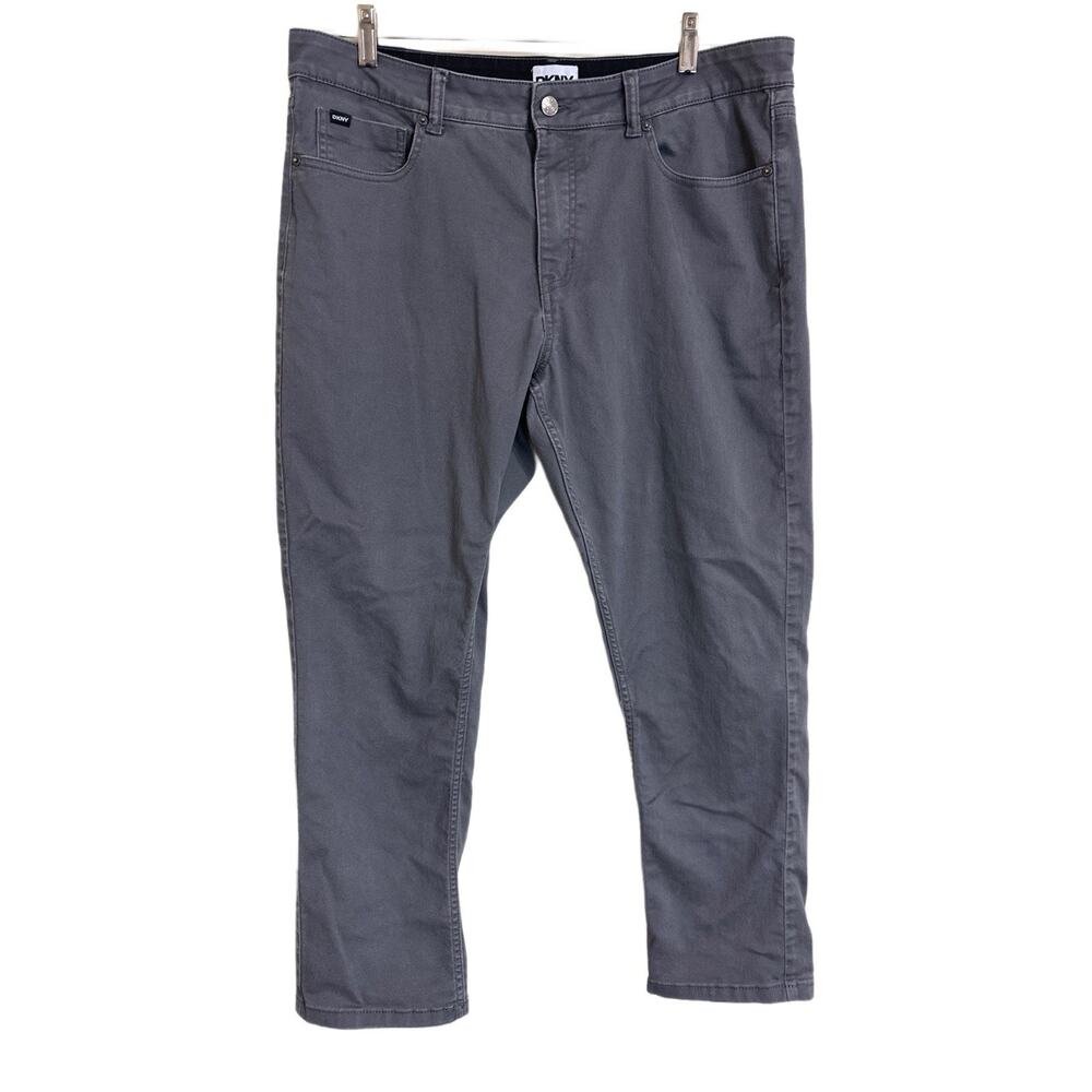 DKNY Stanton Pants Mens 36x30 Slim Fit 5 Pocket Charcoal Gray Actual